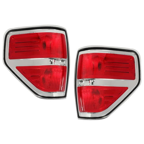 Solid Spare For 2009-2014 Ford F-150 Pickup Truck Rear Tail Lights Brake Lamps Assembly Kit