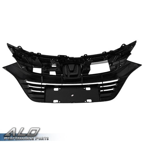 Solid Spare Fit For 2019-2021 Honda HRV HR-V Black Front Bumper Grille Grill w/ Chrome Trim