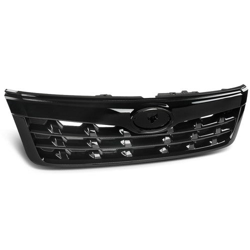 Solid Spare Fit For 09-13 Subaru Forester Front Bumper Upper Grille Assembly Black