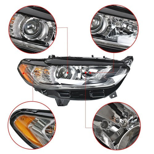Solid Spare Fit For Ford Fusion 2013-2016 Halogen Headlight Headlamp Assembly Right Side RH