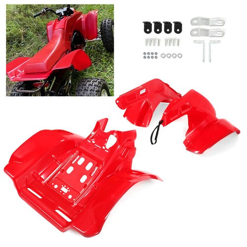 Solid Spare Red Front & Rear Fender Set For Honda TRX 250R TRX250R 1986-1989 Plastics Kit