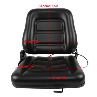 Solid Spare Universal Fold Down Forklift Seat with Adjustable Angle Back,Micro Switch Black