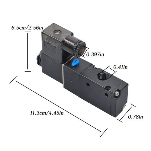 Solid Spare 1/4" 3 Way 2 Position Electric Solenoid Air Directional Control Valve 12V DC