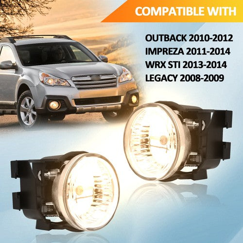 Fit 2013-2014 Subaru WRX STI Front Bumper Fog Lights W/ Bulbs Lamps LH&RH Pair