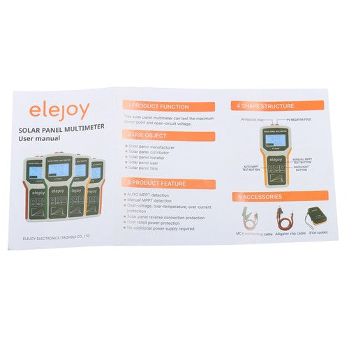 Solid Spare 1600W MPPT Solar Photovoltaic Panel Multimeter Tester With LCD Digital Display