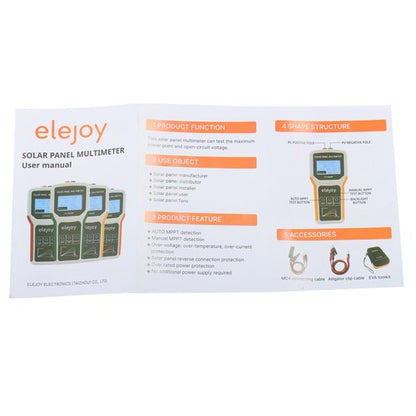 Solid Spare 1600W MPPT Solar Photovoltaic Panel Multimeter Tester With LCD Digital Display