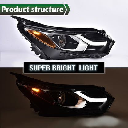 Solid Spare Passenger Right Headlight Headlamp Halogen w/LED DRL For 2018-2020 Chevy Equinox