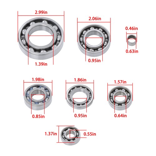 Solid Spare HR00055/HR00057/K078 For Honda TRX350 FE FM 00-06 Transmission Bearing Kit US