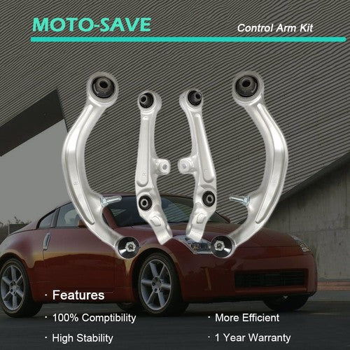 Solid Spare Front Control Arm Kit 10Pcs For Nissan 350Z & Infiniti G35 RWD Coupe