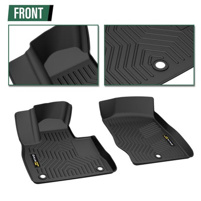 Solid Spare 3D Molded Floor Mats Fit For 2020-2024 Ford Explorer All Weather TPE Car Liners