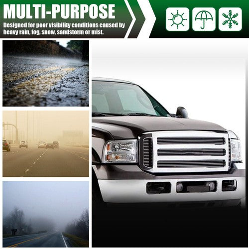 Solid Spare Fit For 05-07 Ford F-250 F-350 F-450 F-550 Yellow Lens Excursion Fog Lights