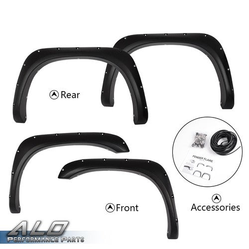 Solid Spare Fit For 02-08 Ram 1500 03-09 Ram 2500 3500 Pocket Bolt Rivet Fender Flares 4pcs
