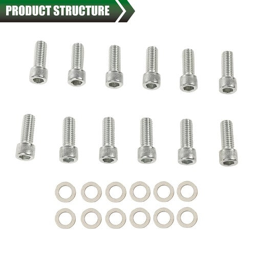 Solid Spare Set Of 12 Chrome Intake Manifold Bolts Fit For 283 327 350 400 Small Block Chevy