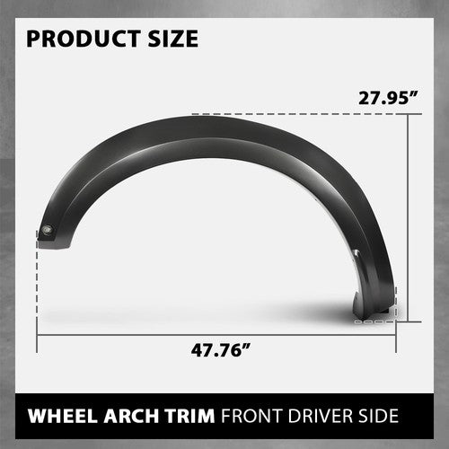 Solid Spare Front Left Wheel Arch Molding Fender Flare Fit For 2017-2020 Ford F-150 Raptor