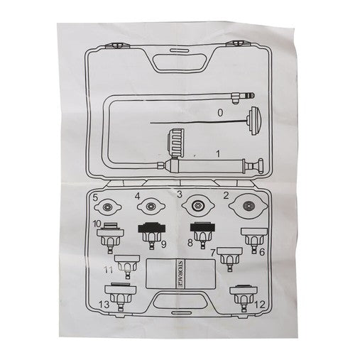 Solid Spare Head Gasket Leak Detector 14Pcs Coolant Radiator Pressure Tester Cooling System