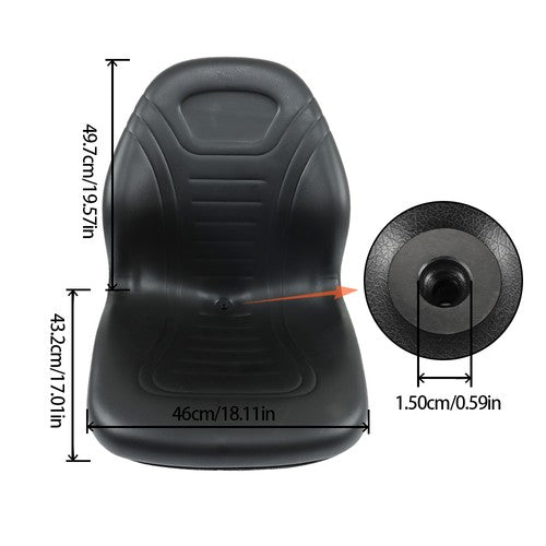Solid Spare Seat Fits For John Deere Skid Steer 240 250 315 328D 332 7775 ETC - Black