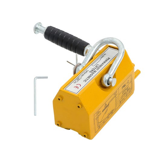 Solid Spare 440lbs/200kg Permanent Magnetic Lifter 2.5 Safety Factor Lifting Magnet Yellow