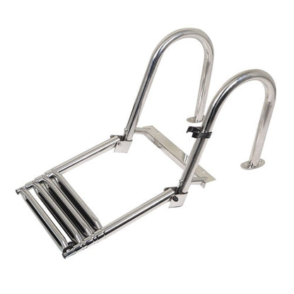 Solid Spare Telescoping Boat Ladder Foldable Premium Stainless Steel 4 Step Stainless Steel