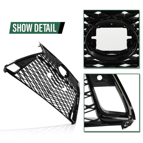 Solid Spare Fit For 2017-2022 Lexus IS250 IS350 F Sport Front Grille Grill Set Black