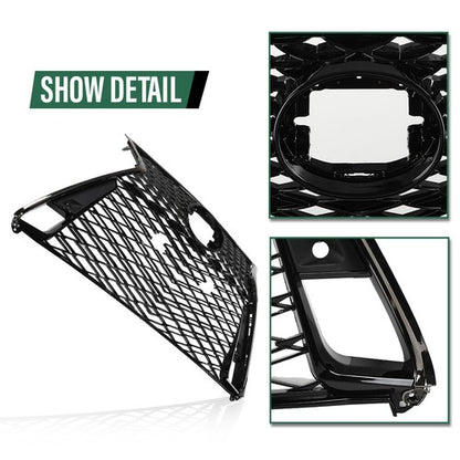 Solid Spare Fit For 2017-2022 Lexus IS250 IS350 F Sport Front Grille Grill Set Black