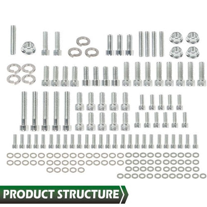 Solid Spare Fit For Chevy 283 305 327 350 400 Sb Small Block Iron Engine Bolt Kit
