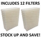 Solid Spare EFP Humidifier Filters for Bionaire W6 W6S W-6 W7 W9 W9s - 12 Pack