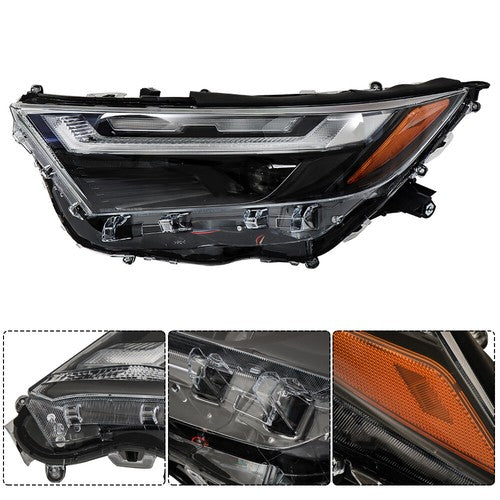 Solid Spare Headlight Single Projector For Toyota Rav4 2022-2023 Headlamp Driver Side Clear