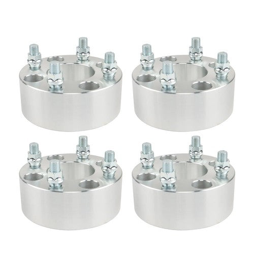 Solid Spare Wheel Spacers 2" 50mm 4x101.6mm Hub Bore 62mm Thread Size 1/2"x20 Silver 4Pcs US