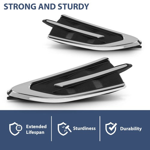 Solid Spare Front Fender Grille Molding Plate Left+Right Fit For 2017 2018 2019 Ford Escape