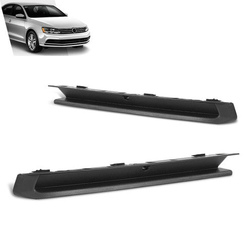 Solid Spare Front Left+Right Bumper Trim Fit For 15-18 Volkswagen Jetta w/ Fog Light Hole