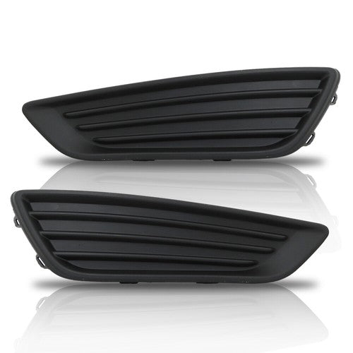 Solid Spare For Ford Focus 15-2018 Front Bumper Cover+Upper Grille w/Fog Light (Cover) Pair