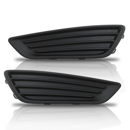 Solid Spare For Ford Focus 15-2018 Front Bumper Cover+Upper Grille w/Fog Light (Cover) Pair