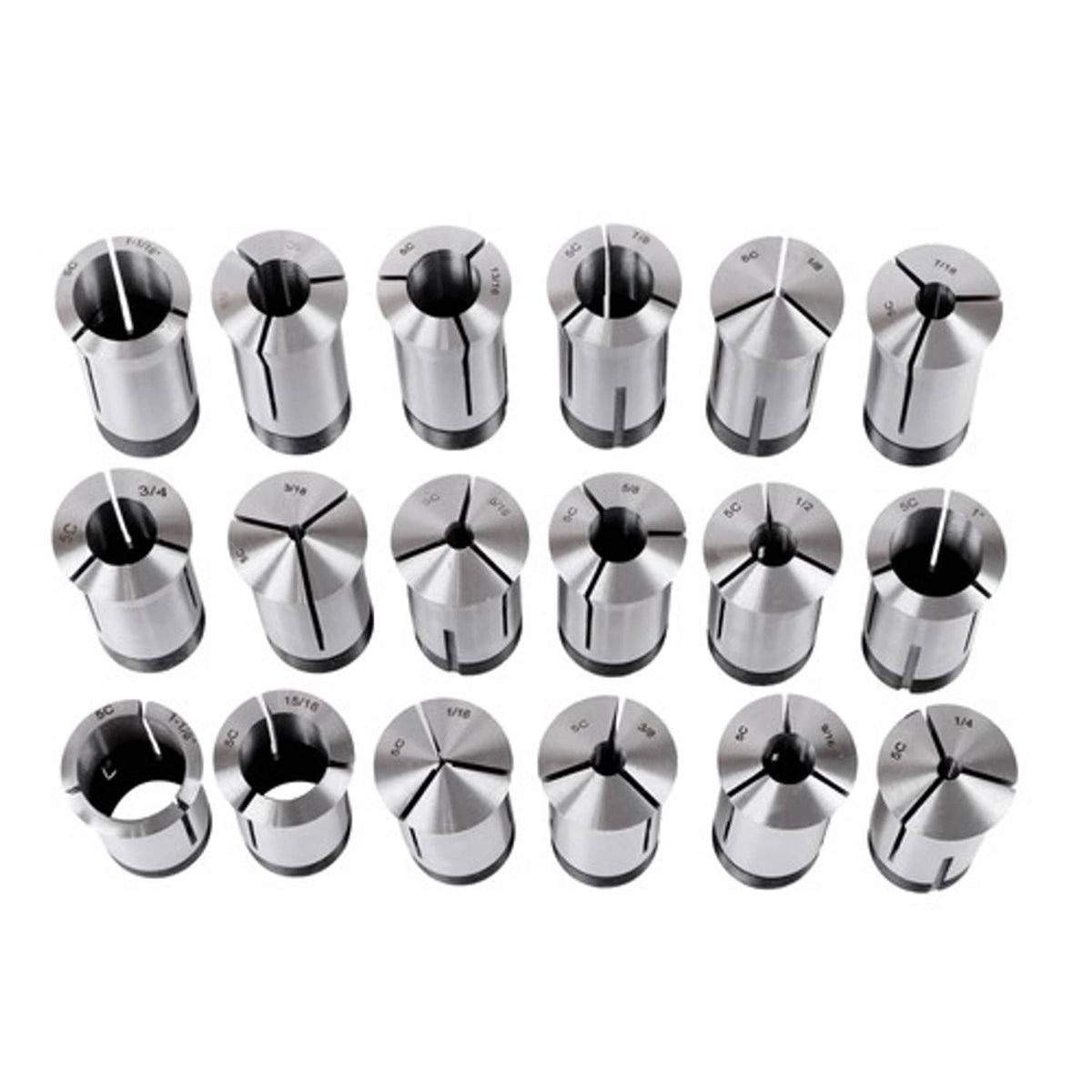 Solid Spare Precision 5C Collet Set .0006" TIR Certificate 18 Pcs 1/16~1-1/8" × 16ths