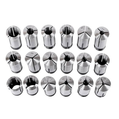 Solid Spare Precision 5C Collet Set .0006" TIR Certificate 18 Pcs 1/16~1-1/8" × 16ths