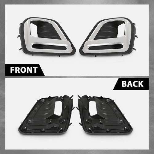 Solid Spare Fit For 2019 2020 2021 Subaru Forester Front Bumper Fog Light Trim Cover Bezel