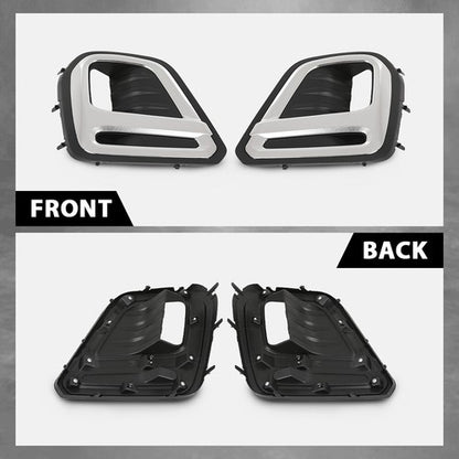 Solid Spare Fit For 2019 2020 2021 Subaru Forester Front Bumper Fog Light Trim Cover Bezel