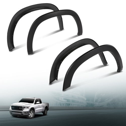 Solid Spare Factory Style Fender Flares w/ Mud Guard Fit For 19-24 Dodge Ram 1500 Smooth