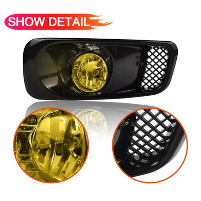 For 1999-2000 Honda Civic Front Bumper Yellow Lens Halogen Fog Lights Lamp