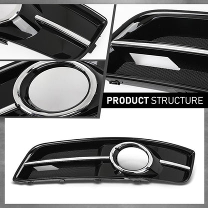 Solid Spare Fit For 2010 2011 2012 2013 Audi A3 Fog Light Bezel Lamp Trim Left+Right Side