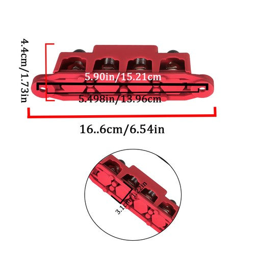 Solid Spare NEW 4 Post Busbar Bus Bar Power Distribution 12V 250A 3/8" Red and Black Pair
