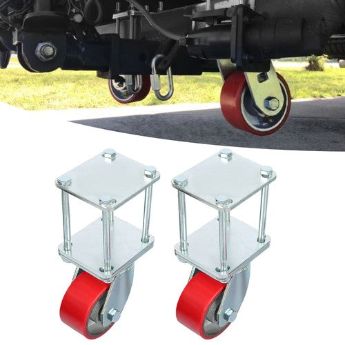 Solid Spare Hitch Mount Skid Wheel for RV Trailer 5th Wheel 2.5" or 3" Receivers Zinc-Plated