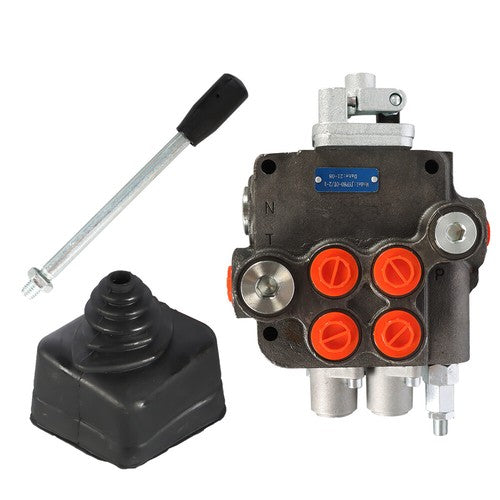Solid Spare 21GPM 2 Spool w/conversion plug Hydraulic Directional Control Valve w/Joystick