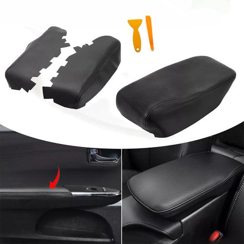 Door Panel Center Console Lid Armrest Cover Black For Toyota Avalon 2013-2018
