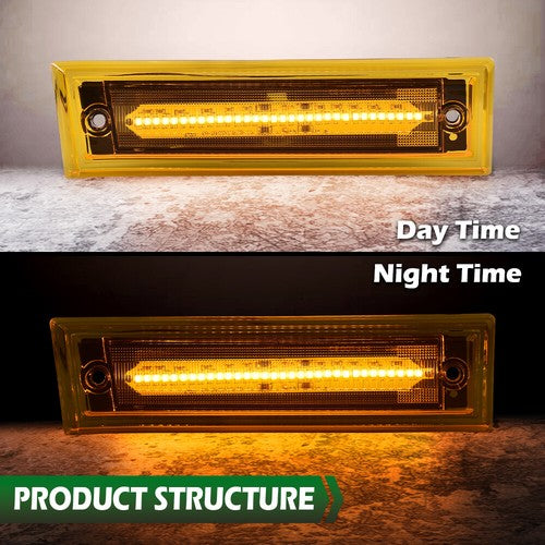 Solid Spare Fit For 1981-1991 GMC Chevy Pickup Truck LED Front Side Marker Lights Amber