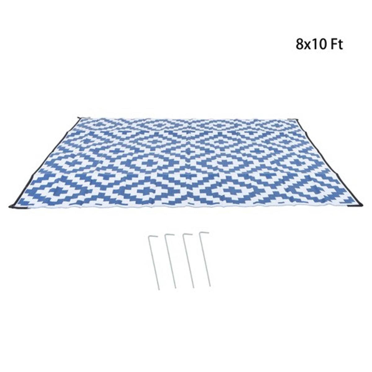 Solid Spare Outdoor Waterproof Foldable Plastic 8x10FT Navy Blue White Outdoor Carpet