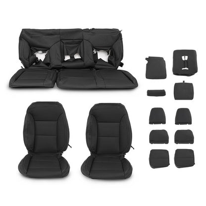 Solid Spare Fit For 2019 2020 2021 Chevy Silverado LT/WT Full Set Seat Covers Replace
