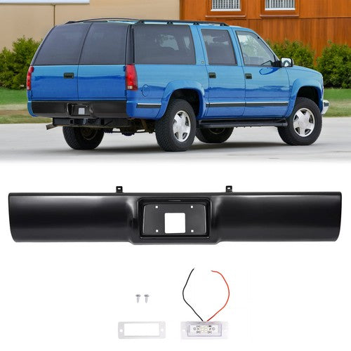 Solid Spare Black Rear Bumper Roll Pan For 1992-1999 Chevy Suburban Chevrolet Tahoe Yukon