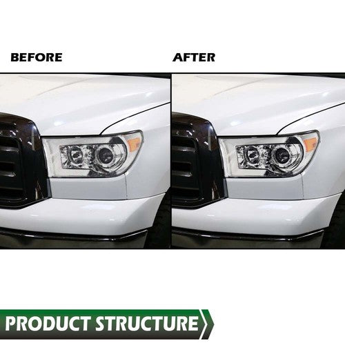 Solid Spare Fit For 2007-2013 Toyota Tundra 2008-17 Sequoia Headlight Replacement Lens Smoke