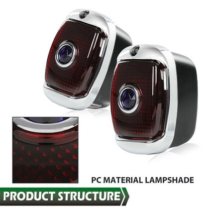 Solid Spare Fit For 1940-1953 Chevy GMC Truck Rear Blue Dot Tail Lamps License Plate Lights
