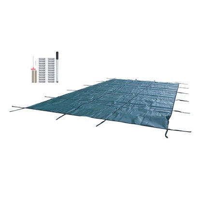 Solid Spare Inground Pool Cover Safety Fits Rectangle Swimming Pool Mesh Solid Pool Cover